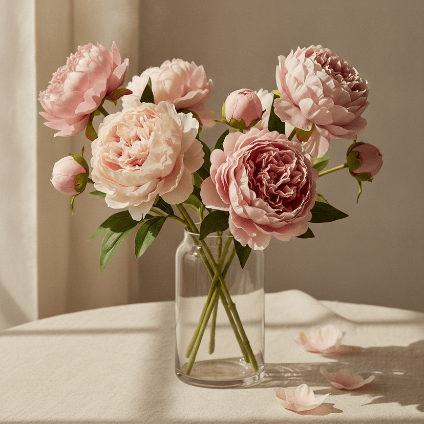 Artificial peony bouquet